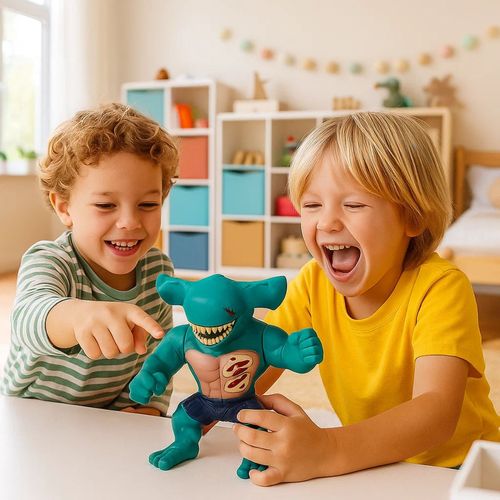 Muñeco Articulado Tiburón Martillo Monster Con Sonido 22 Cm