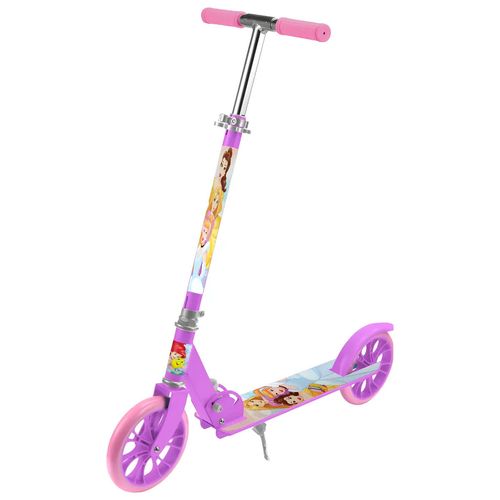 Monopatin Plegable Aluminio De Princesas Disney Base Lila Ruedas Rosa