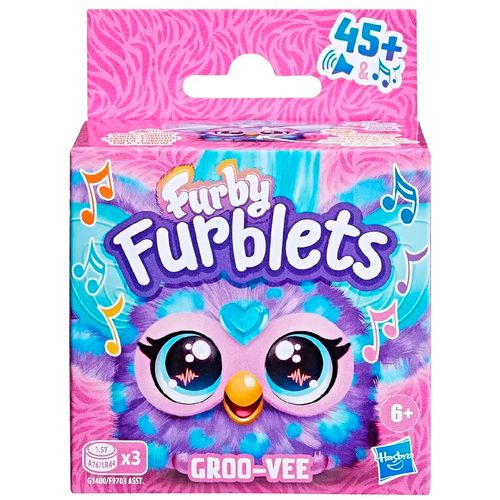 Juguete Furby Furblets Hasbro 10 Cm Groo-Vee Pelo Celeste