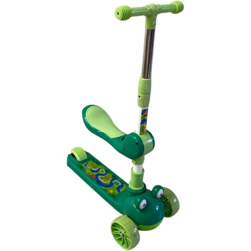 Andador Monopatin Frog 3 En 1 Con luces Plegable Verde