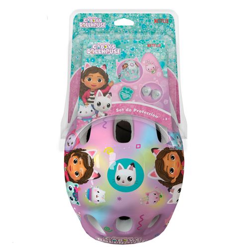 Kit Casco y Protecciones de Gabby Doll House Rosa