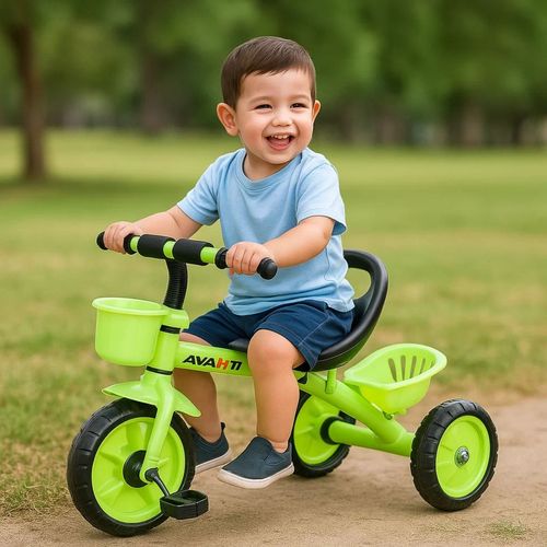 Triciclo De Aluminio Reforzado Con Canasto Verde