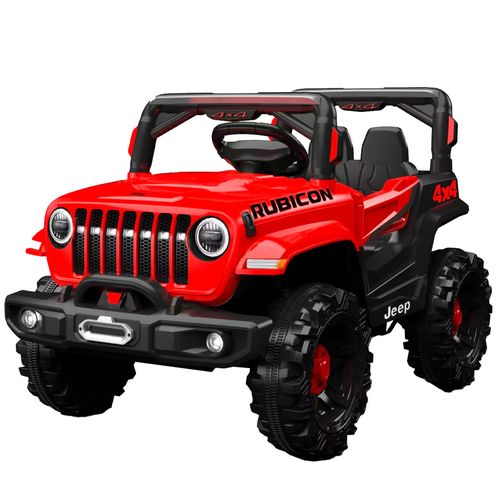 Auto Jeep A Bateria 4x4 Con Luz Y Sonido Radio Control Rojo