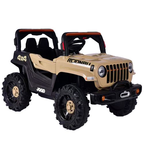 Auto Jeep A Bateria 4x4 Con Luz Y Sonido Radio Control Beige