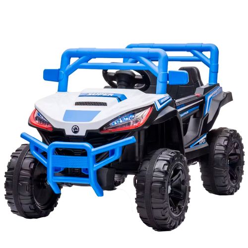 Utv A Batería Con Luz Y Sonido Radio Control Blanco Y Azul