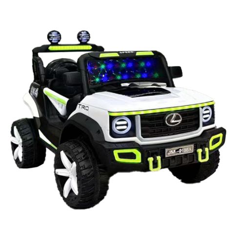 Camioneta A Batería Con Luz Y Sonido Radio Control Blanco