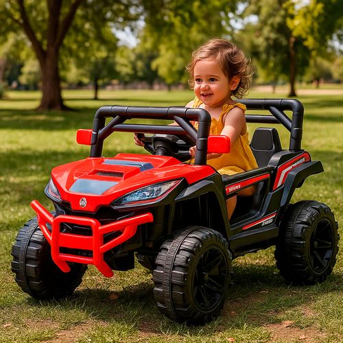 Utv A Batería Con Luz Y Sonido Radio Control Rojo Y Negro