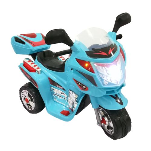 Moto a Batería Con Luces y Sonido Baúl Celeste