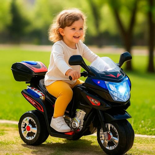 Moto a Batería Con Luces y Sonido Baúl Negro