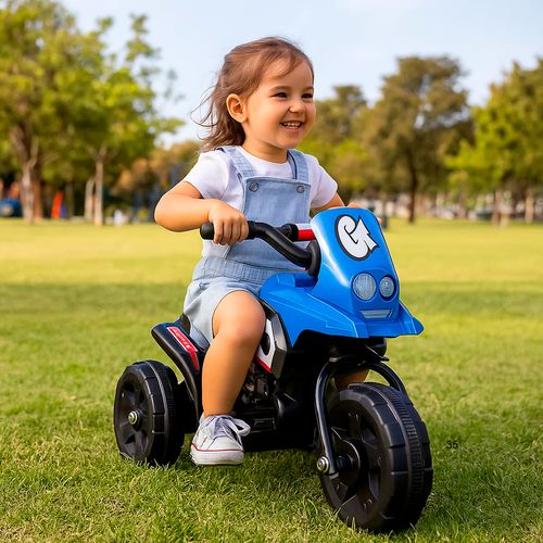 Moto a Batería Recargable Con Sonido Azul