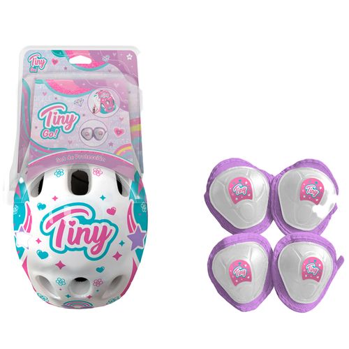 Kit De Casco Y Protecciones Para Patines Rollers Bicicletas Tiny Blanco