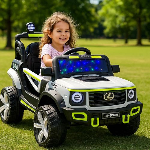 Camioneta A Batería Con Luz Y Sonido Radio Control Blanco