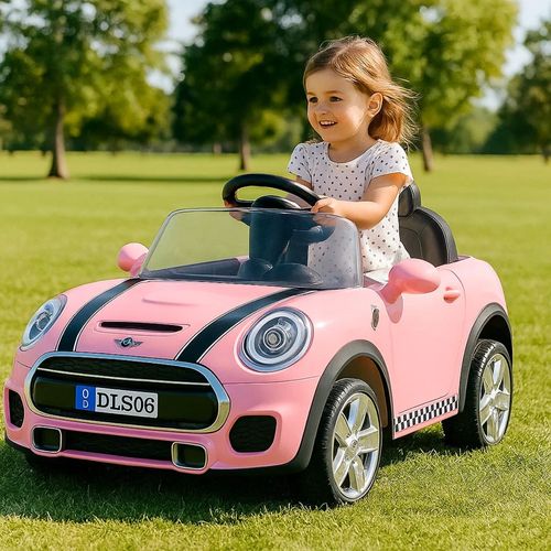 Minicooper a Batería Con Luz Sonido y Radio Control Rosa