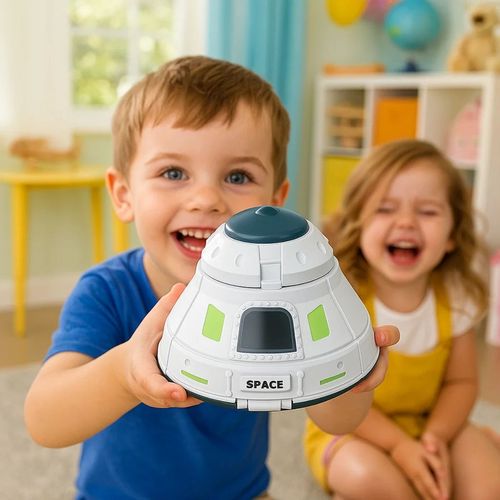 Capsula Espacial Con Astronauta Con Luz