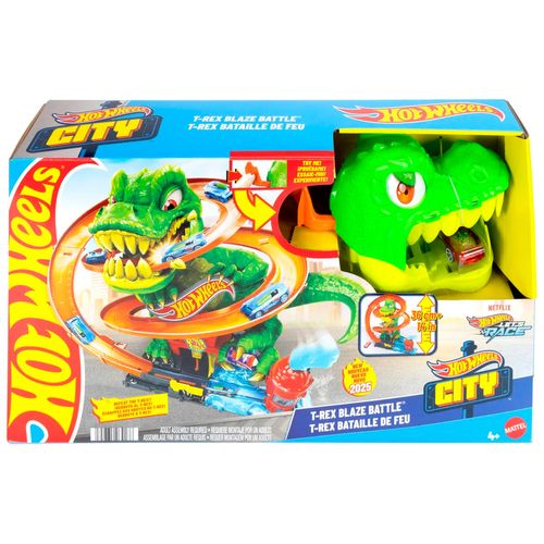 Hot Wheels Juego City T-Rex Con Pistas Y Vehículo