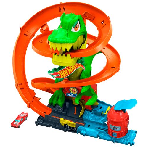 Hot Wheels Juego City T-Rex Con Pistas Y Vehículo