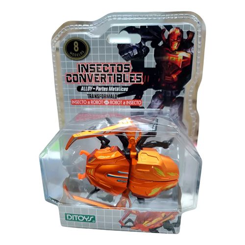 Figura Convertible De Insectos Escarabajo Naranja