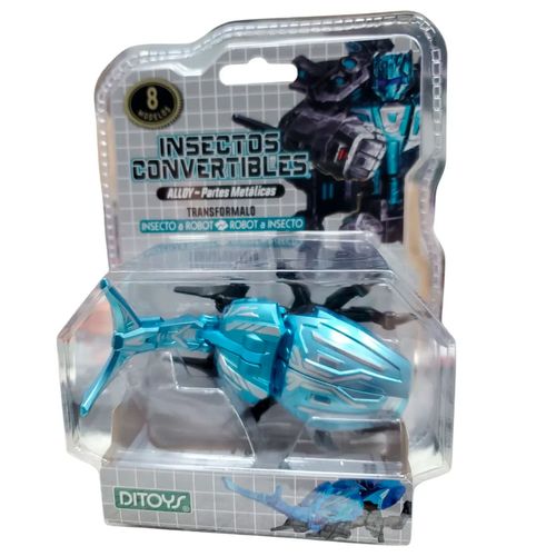 Figura Convertible De Insectos Escarabajo Celeste