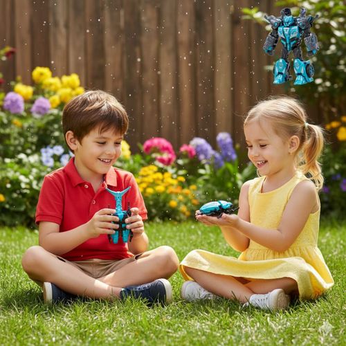 Figura Convertible De Insectos Escarabajo Celeste