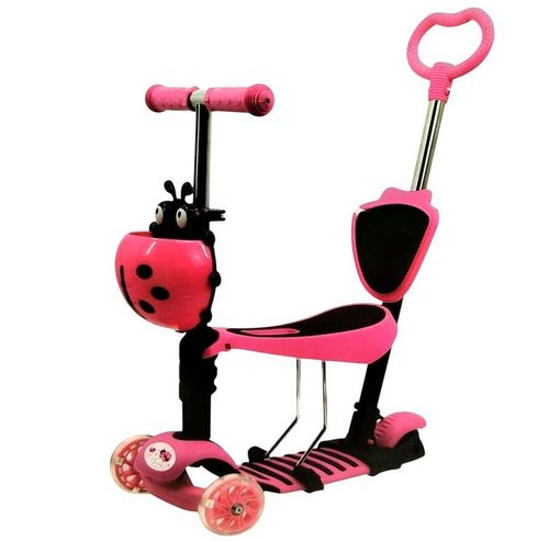 Monopatín Tiny 5 En 1 Con Luces Rosa