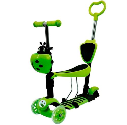 Monopatín 5 En 1 Con Luces Go Speed Verde
