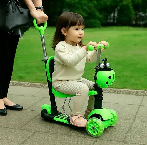 Monopatín 5 En 1 Con Luces Go Speed Verde