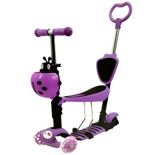 Monopatín Tiny 5 En 1 Con Luces Violeta