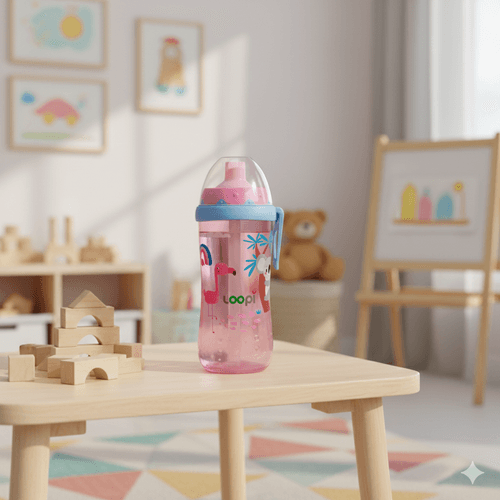 Vaso Con Sorbete De Silicona 300 Ml Fucsia