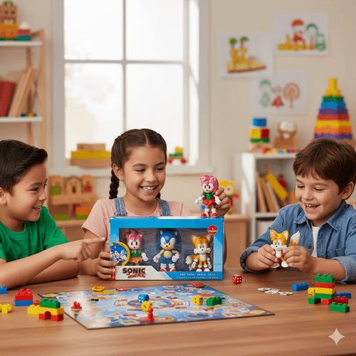 Figura Articulada x3 Sonic The Headgehog Amy Rose Sonic Y Tails