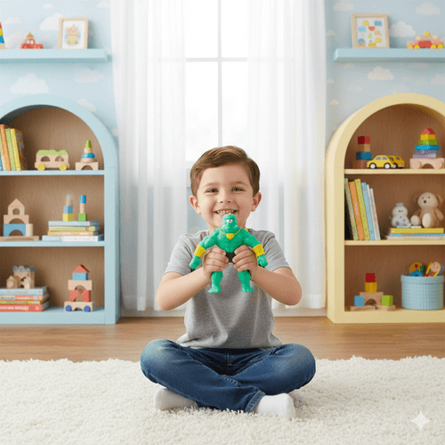 Figuras Stretcherz Stretch Squad Estirable Flexible Ciclope Verde