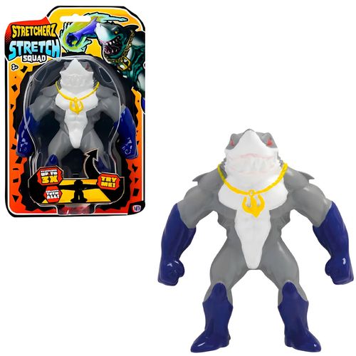 Figuras Stretcherz Stretch Squad Estirable Flexible Tiburon Gris