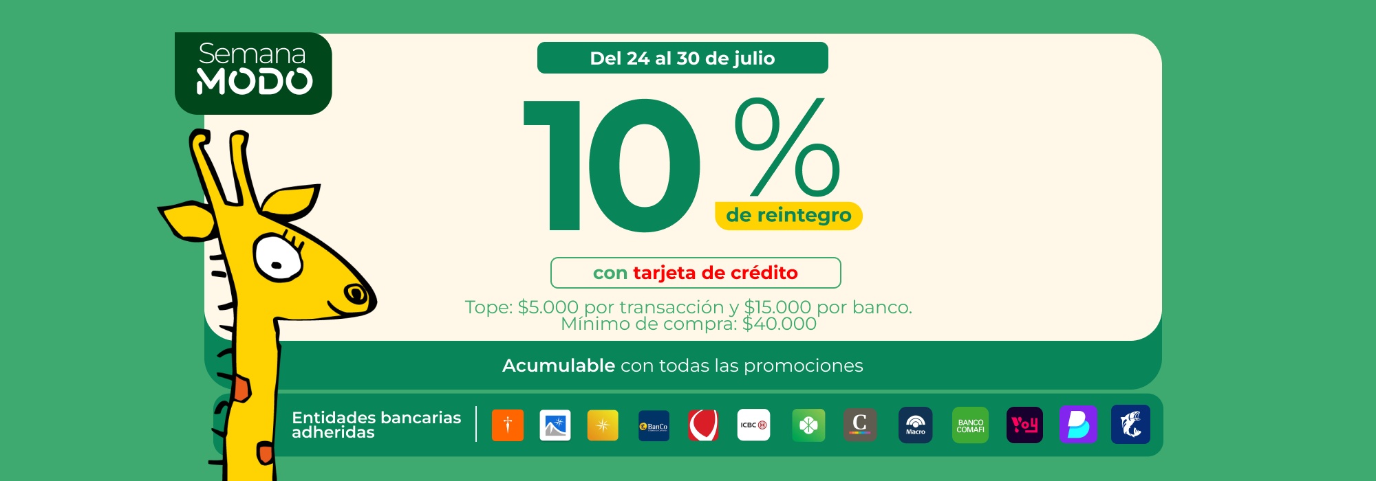 Descuento 10% off extra pagando con MODO​