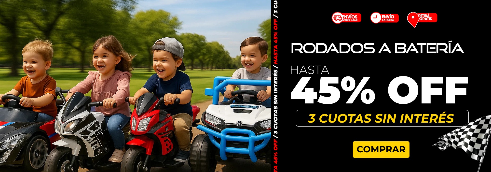 Rodados a batería con hasta 45 porciento off​​